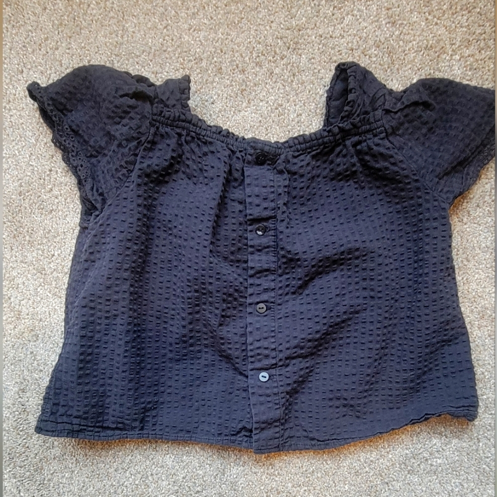 Zara girls button down back top 3/4